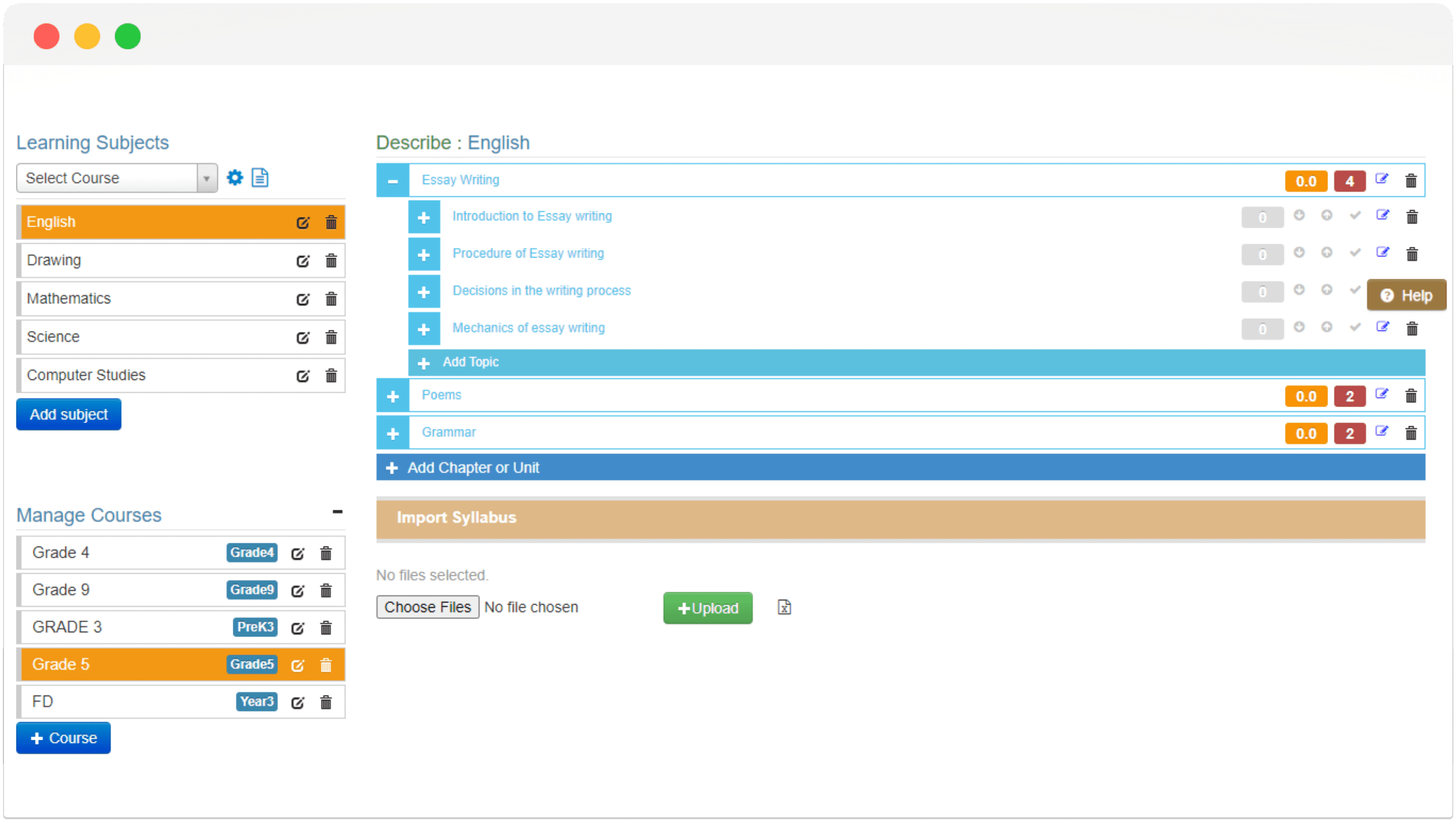 teacher creating syllabus on EduCloud